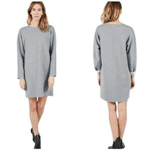 Everlane Thick Scuba Cotton Knit Sweater Tunic Dress Gray Women's Size Medium